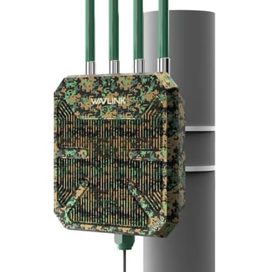 2026 AX1800 Outdoor WiFi 6 Extender Long Range, WAVLINK Outdoor WiFi Access Point with PoE, 4x8dBi High-Gain Antennas, IP67 Weatherproof, Support Up to 256 Devices for Farm, Yard, Patio, RV, Garage