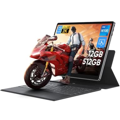 MARGOLAI 2-in-1 Laptop/Tablet Computer with Keyboard, 13" 2K (2160x1440) IPS Touchscreen, 12GB RAM 512GB NVMe SSD, N100 Quad-Core Processor, 2.4/5G WiFi/BT5.0, Full-Featured USB-C