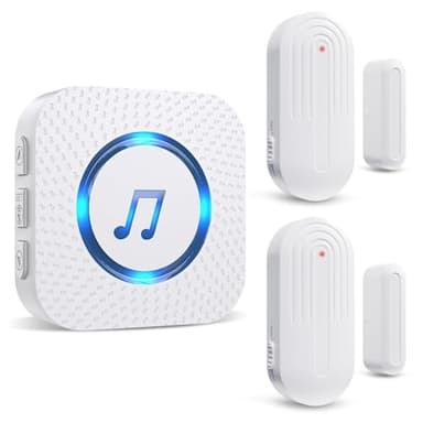 Door Chime,SanJie Wireless Door Sensor Chime When Door Opens,Door Entry Alarm Chime for Business/Home/Kids,500 FT Range,26 Chimes 5 Adjustable Volume, 2 Sensors + 1 Receivers