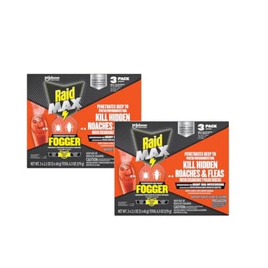 Raid Max Fogger, Insect Killer for Mosquito, Ant, Roach, Spider, Flea, for Indoor Use 6.3 Ounce (Pack of 2)