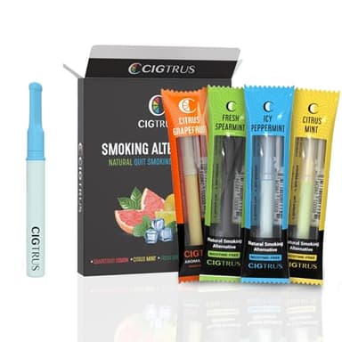 Cigtrus Quit Smoking Aid – Natural Smokeless Inhaler – Non-Electric, Nicotine-Free & Travel-Safe – Replace The Vape – 4-Flavor Variety Pack