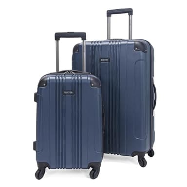 Kenneth Cole REACTION Out of Bounds Lightweight Hardshell 4-Wheel Spinner Luggage, Naval, 2-Piece Set (20" & 28")