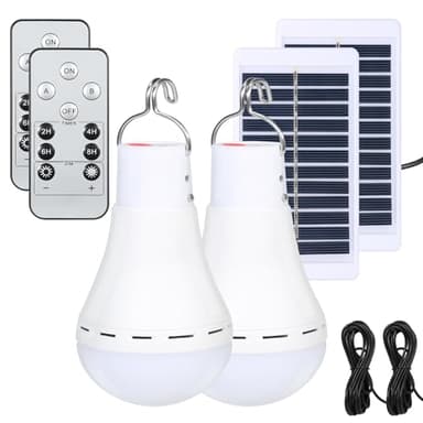 SZJUNXIAO Solar Chicken Coop Light with Timer, 350LM 4 Modes Automatic Timer 2/4/6/8 Hours, USB Rechargeable, Waterproof Camping Tent Hiking Hurricane Outdoor Indoor Emergency LED Light (2)