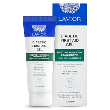 Lavior Diabetic First-Aid Gel 1oz – Speeds Healing for Cuts, Scrapes, Burns & Minor Injuries, Physician Recommended, Clinically Proven, Hypoallergenic, Infection Prevention & Pain Relief