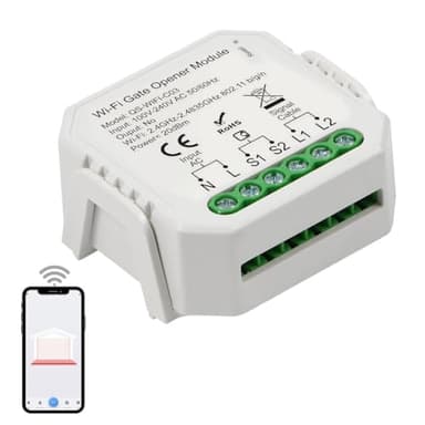 Alpha Smart Garage & Gate Opener with Geofencing, WiFi Remote Controller with App, Compatible with Alexa, Google Home and Assistant, Wireless Door Opener, Door Alert, No Hub Required