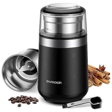 SHARDOR Super Silent Coffee Grinder, Herb, Spice, Electric Coffee Bean & Espresso Grinder with 1 Removable Stainless Steel Bowl