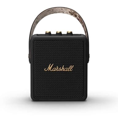 Marshall Stockwell II Portable Bluetooth Speaker, Black and Brass