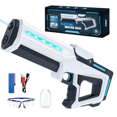 Electric Water Gun for Adults Kids,Battery-Powered Squirt Toy with Tank, LED Light,Strongest Auto Water Blaster,Summer Outdoor Beach Play,Pool Garden Fun for Kids Age 8 9 10