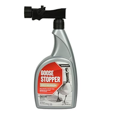 Goose Stopper Repellent Spray for Geese, Ducks & Other Web-Footed Animals - Weather-Resistant Formula - Humane Deterrent for Lawns & Outdoor Areas - 32oz Ready-to-Spray Quart Hose End