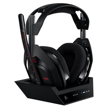 Logitech G Astro A50 Multi-Platform Wireless Gaming Headset + Base Station for PS5/Xbox/PC: PLAYSYNC Audio Switcher, <16bit/48kHz (Console), <24bit/48kHz (PC), 24hr Battery, 2.4GHz & BT - Black