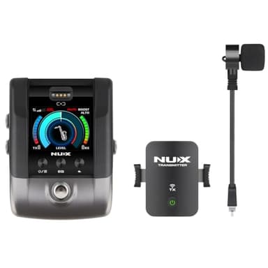 NUX B-6PRO 2.4GHz Wireless Microphone System for Saxophones, Utra-Low Latency,165 feet Range, Auto Pairing, Frequency Hopping, Perfect for Trumpets, Brass, Woodwind Instruments