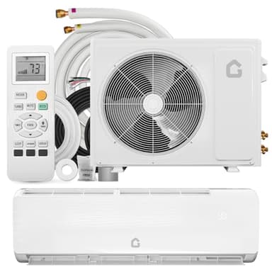 GarveeHome 12000 BTU Mini Split AC/Heating System, 19 SEER2 6-in-1 Inverter Split System Air Conditioners, Ductless Heat Pump Wall Mount AC Unit Cool Up to 750 Sq. Ft, Installation Kits, 115V