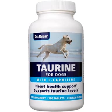 Taurine Supplement for Dogs Meets RDA of 500 mg per 25lbs Weight Unlike Most Alternatives, 120ct, Helps Maintain Dog Heart Health, Normal Function of The Cardiac Muscle & Normal Blood Flow