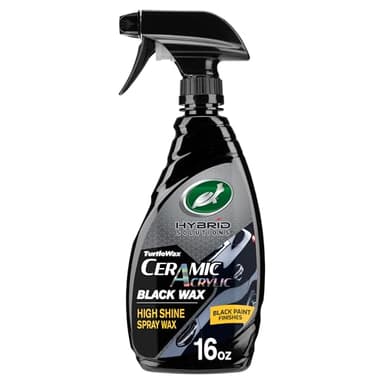 Turtle Wax Hybrid Solutions Ceramic Acrylic Black Car Wax Spray, Restores Apperance of Black Car Paint, Ceramic Coating Protection, Extreme Water Beading, High Gloss Shine, 16 oz (Pack of 1)