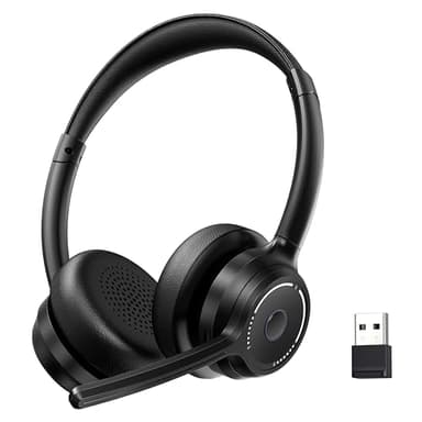 Gixxted (2026 Upgraded) Wireless Headset with Mic for Work, Bluetooth Headset with Noise Canceling Microphone, Wireless Headphones with Mic and USB Dongle and Mute, Fit for Computer/PC/Teams