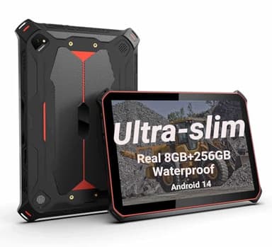 Bix 10-inch Rugged Android Tablet with 8-Core CPU| Android 14 |1920x1200 Full HD Touchscreen | IP68 | Ultra Lightweight & Tough Built | 8000mAh Battery | Waterproof Tablet for Mobile Field Work