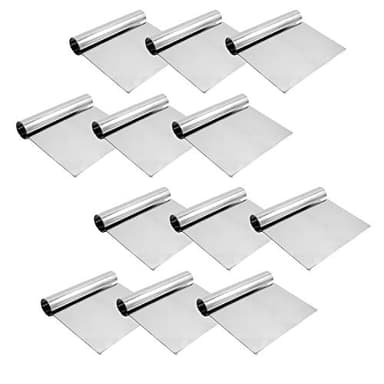 Stainless Steel Bench Scraper, Chopper Scraper with Metal Handle for Bakeware (12 PC)
