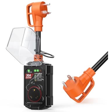 Vehiker 16000 Joules-RV Surge Protector 30 Amp, RV Power Surge Voltage Protection, RV Adapter Plug for Camper, Circuit Analyzer for Travel Trailers with Waterpoof Cover