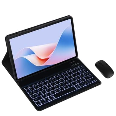Magnetic Detachable Wireless Keyboard Case & Mouse Combo with Leather Cover for Samsung Galaxy Tab S5e 10.5-inch 2019 SM-T720/T725 Tablet Full Wrapped Protection Cover (Black,Backlight & Mouse)