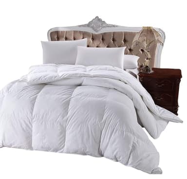 Royal Hotel Bedding 300 Thread Count Oversized King Size Down-Alternative Comforter, Overfilled Duvet Insert 100% Cotton Shell - 100% Down-Alternative Fill 750FP - 100Oz - Solid White, Oversized King