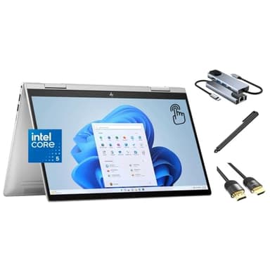 HP Envy x360 2-in-1 Touchscreen Laptop, 14" FHD, 10-Core Intel Core 5 120U (Beats i7-1255U), 8GB RAM, 512GB SSD, FP Reader, Backlit, WiFi 6E, Webcam, USB-C, 3-in-1 Bundle, Win 11