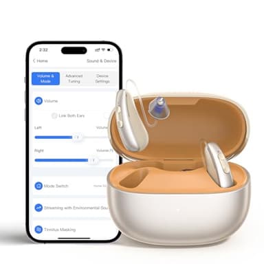 iBstone AuraLink Bluetooth OTC Hearing Aids for Seniors Adults, App-Controlled for Precise Fitting, AI Noise Reduction, Bluetooth 5.4 for Phone Call & Music Streaming, Compatible with iOS & Android