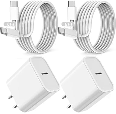 Fast iPad Charger,iPad Charger Fast Charging 2Pack Wall Chargers Plug Adapter Type C USB C to C Cable Cord 6ft for iPad Pro 12.9,iPad Pro 11/13inch(M4),iPad Air 5th/4th,iPad mini 6/7,iPad 10/11th(A16)