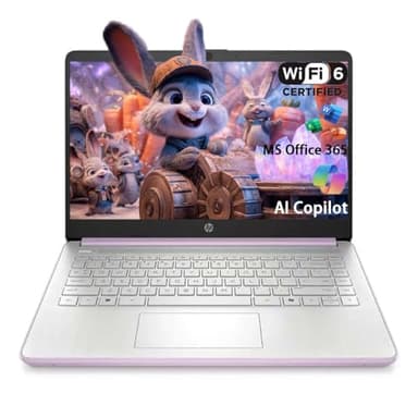 HP Stream 14 Student Business Laptop, Microsoft Office 365, Copilot AI, 4GB RAM, 128GB UFS, 1TB Cloud Storage, Intel N150 Processor(Quad-core), Honey Lavender, Windows 11 Home, with 5ave Kit