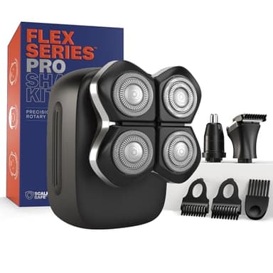 Freebird FlexSeries Electric Head & Body Hair Shaver, Mens Cordless Rechargeable Wet and Dry Skull, Bald Head, Back, Groin Waterproof Razor with Rotary Blades (FlexSeries Pro, Without Accessories)