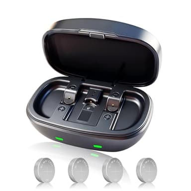 ELICTECH Rechargeable 312 Hearing Aid Batteries and USB-C Charger with 4 Pack Cells, Long Lasting Power for Bluetooth & Non-Bluetooth Hearing Aids, Portable Compact Case