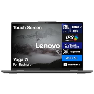 Lenovo Yoga 7i 2-in-1 AI Business Laptop 16" 2K Touchscreen FHD+ IPS Display (Intel Core Ultra 7 155U (Up to 4.80 GHz), 16GB LPDDR5X, 1TB SSD, Wi-Fi 6E, Backlit KB, FP Reader, TB 4, Webcam, Win11P)