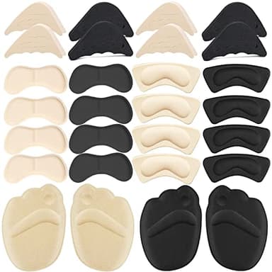 16 Pairs Shoe Filler Heel Pads for Womens Shoes - Shoe Filler for Too Big Shoes Women with Toe Inserts, Toe Inserts for Too Big Fit