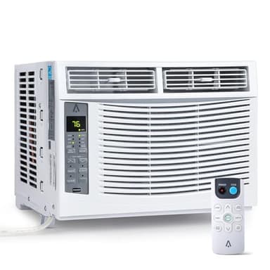 Smart 6000 BTU Window Air Conditioner with WiFi, Window AC Unit with Remote & App Control, Timer Function & Easy Install Kit, for Rooms Up to 350 Square Feet, 115V/60Hz, White