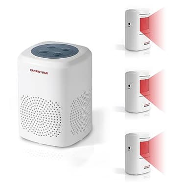 Dog Barking Alarm Motion Detector Outdoor Pir Human Body Motion Sensor Alarm Electronic Alarm Motion Activated Home Security (3 Detectors+ 1 Receiver)