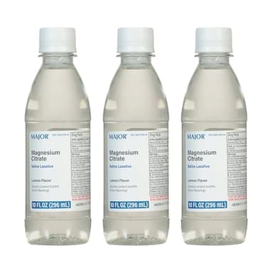 Major Magnesium Citrate Saline Laxative - Helps Relieve Occasional Constipation (Irregularity) - Lemon Flavor - 10 Fl. Oz. (3 Pack)