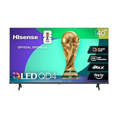 Hisense 40-Inch Class QD4 Series Hi-QLED FHD Smart Fire TV (40QD4QF, 2025 Model) - Quantum Dot Color, DTS Virtual: X, Alexa Built in, Slim Bezel Design