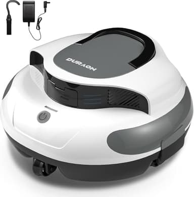 Duraon Cordless Robotic Pool Cleaner - Dual Motor Powerful Suction, 150 Min Runtime, Auto Parking, Ultra-Quiet, for In-Ground Pools Up to 50ft, Energy Efficient & Lightweight