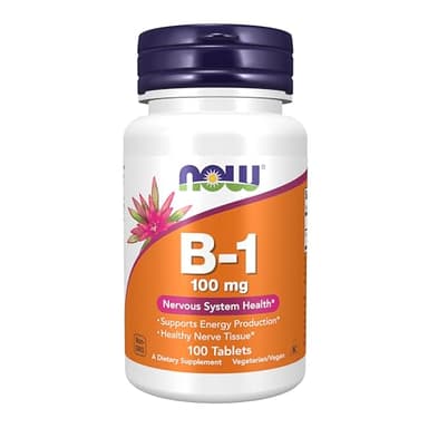 NOW Foods Supplements, Vitamin B-1 100 mg, Energy Production*, Nervous System Health*, 100 Tablets