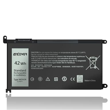 42Wh WDX0R WDXOR Replacement Laptop Battery 11.4V for Dell Inspiron 13 15 17 5000 7000 Series 7378 5567 5378 5579 5570 5565 7579 5379 7569 5578 Latitude 3000 Series 3189 3390 P69G P58F P66F P75F 3CRH3