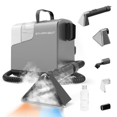 Starrybot Portable Carpet Cleaner Machine with Steam and Heating Techology,18Kpa Powerful Suction with Versatile Tools for Pets, Couch,Spot Cleaner for Stairs/Furniture/Rug(Gray)