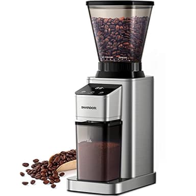 SHARDOR Professional Conical Burr Coffee Grinder, Coffee Bean Grinder with 48 Grind Settings for Espresso, Drip & French Press, Upgraded Anti-Static Technology, Precision Timer, Stainless Steel
