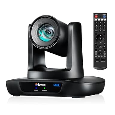iuZee 4K UHD PTZ Camera AI-Auto Tracking, 20X Optical Zoom, USB3.0/HDMI/LAN PoE, IP Live Streaming, PTZ Conference Room Camera for Church Services Education Conference Events, Work with YouTube OBS