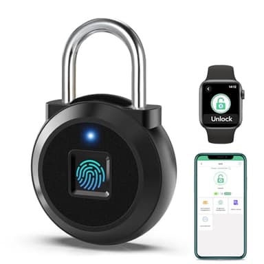 Fingerprint Lock, Dhiedas Gym Locker Lock with Fingerprint Bluetooth APP, Biometric Finger Print Padlock with Keyless, Waterproof Smart Padlock for Locker School Suitcase Cabinet Storage