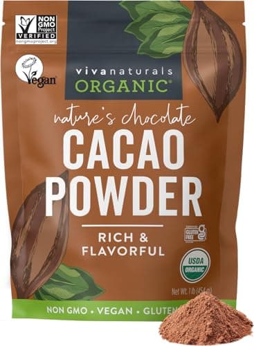 Organic Cacao Powder, Unsweetened, 1 lb (454 g) – Rich Dark Chocolate Flavor, Perfect for Baking, Smoothies & Hot Chocolate – Vegan, Keto, Paleo, Non-GMO & Gluten-Free Cocoa Powder
