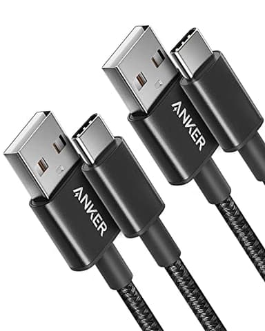 Anker Cable [2 Pack 3ft], USB A to USB C Cable for iPhone 17 Series,Samsung Galaxy S10 S10+, LG V30, Beats Fit Pro and More (Black).