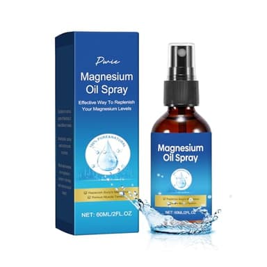 Pure Magnesium Oil Spray, Foot Magnesium Spray, 60ml Leak-Proof Portable Package, Magnesium Oil Body Care Natural Formula, Easy to Absorb and Soothe