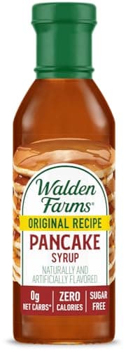 Walden Farms Pancake Syrup – Perfect for Pancakes, Waffles, Desserts – Zero Calorie, Sugar-Free, Low Carb, Keto-Friendly, Gluten-Free, Vegan – 12 oz Bottle
