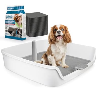 ALL FOR PAWS Dog Pee Pad Holder with Removable Post, 23.6" Indoor Dog Potty Training Tray, Puppy Toilet Litter Box for Small to Medium Sized Dogs