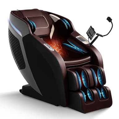 Luxury 4D Full Body Massage Chair, Zero Gravity SL-Track Shiatsu Recliner ,18 Auto Modes & 6 Massage Techniques,Lumbar & Calf Heating,Foot Roller and Calf Kneading,Voice/App/Touch Control,Body Scan