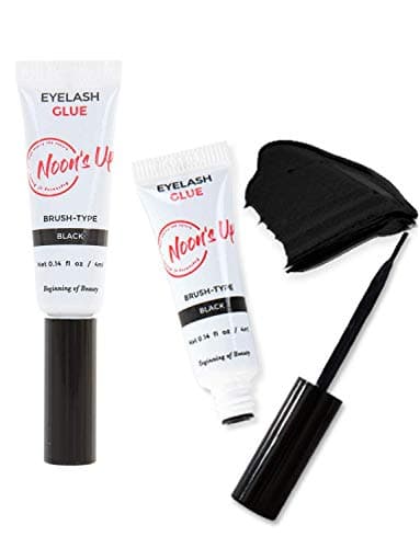 NOON'S UP Black Eyelash Glue - Super Strong Hold, Waterproof, Hypoallergenic Adhesive for Sensitive Eyes (0.14 Fl. Oz.)